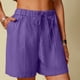 thumbnail image 1 of Karight Linen Shorts for Women High Waisted Lightweight Casual Summer Drawstring Short Pants Beach Vacation Outfit W Pockets, 1 of 7