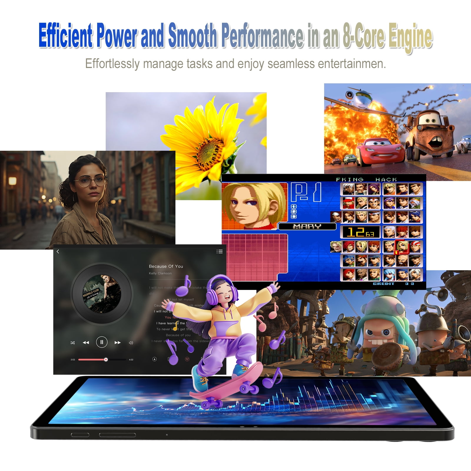 BAIWOYER 11 Inch Android 14 Tablet  2K Display 18GB RAM 128GB ROM