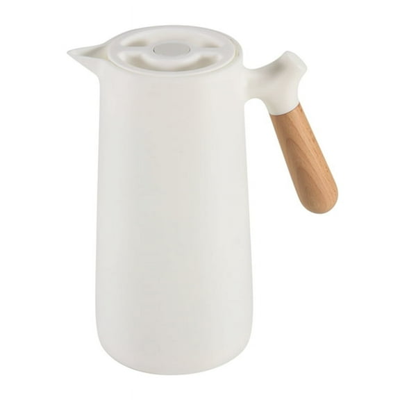 1L Glass Liner Vacuum Flask Hot Water Pot for Coffee Thermal,White