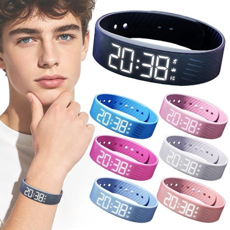 CoreLiving Vibrating Alarm Clock Wristband, Silent Wearable Vibration Watch for Heavy Sleepers and Seniors, Digital Wake Up Bracelet with Strong Pulse, 1 Count