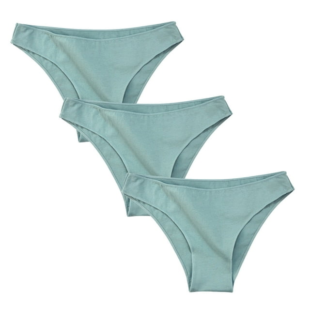Rbaofujie 3 Pcs Culottes Élastiques Taille Basse Ventilées pour Femmes, Strings Sans Couture