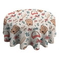 thumbnail image 4 of Pink and Blue Baseball Items Pattern Round Tablecloth 60"x60",Wrinkle Wipeable Table Cloth for Kitchen Dining Room Picnic Patio Party, 4 of 6