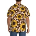 thumbnail image 5 of KLL Leopard Sunflowers Print Men's Shirt Short Sleeve Button Down Summer Cuba Beach Shirts- Medium, 5 of 7