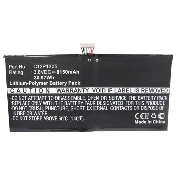 Batteries N Accessories BNA-WB-P5132 Tablets Battery - Li-Pol, 3.8V, 8150 mAh, Ultra High Capacity Battery - Replacement for Asus C12P1305 Battery
