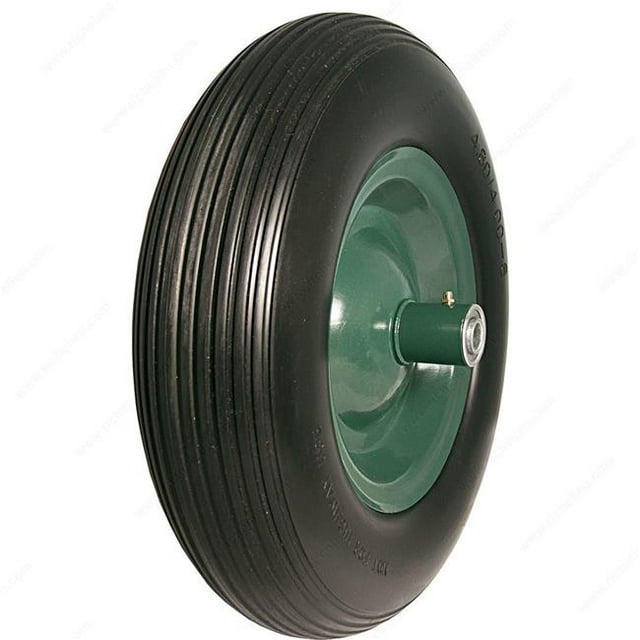 Richelieu F21578 16 in. Flat Free Centered Wheel, Black & Green
