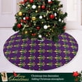 thumbnail image 3 of Yayeee Christmas Tree Skirt 35 inches for Xmas Tree Holiday Party Decoration, Gold and Green Floral Pattern, 3 of 6
