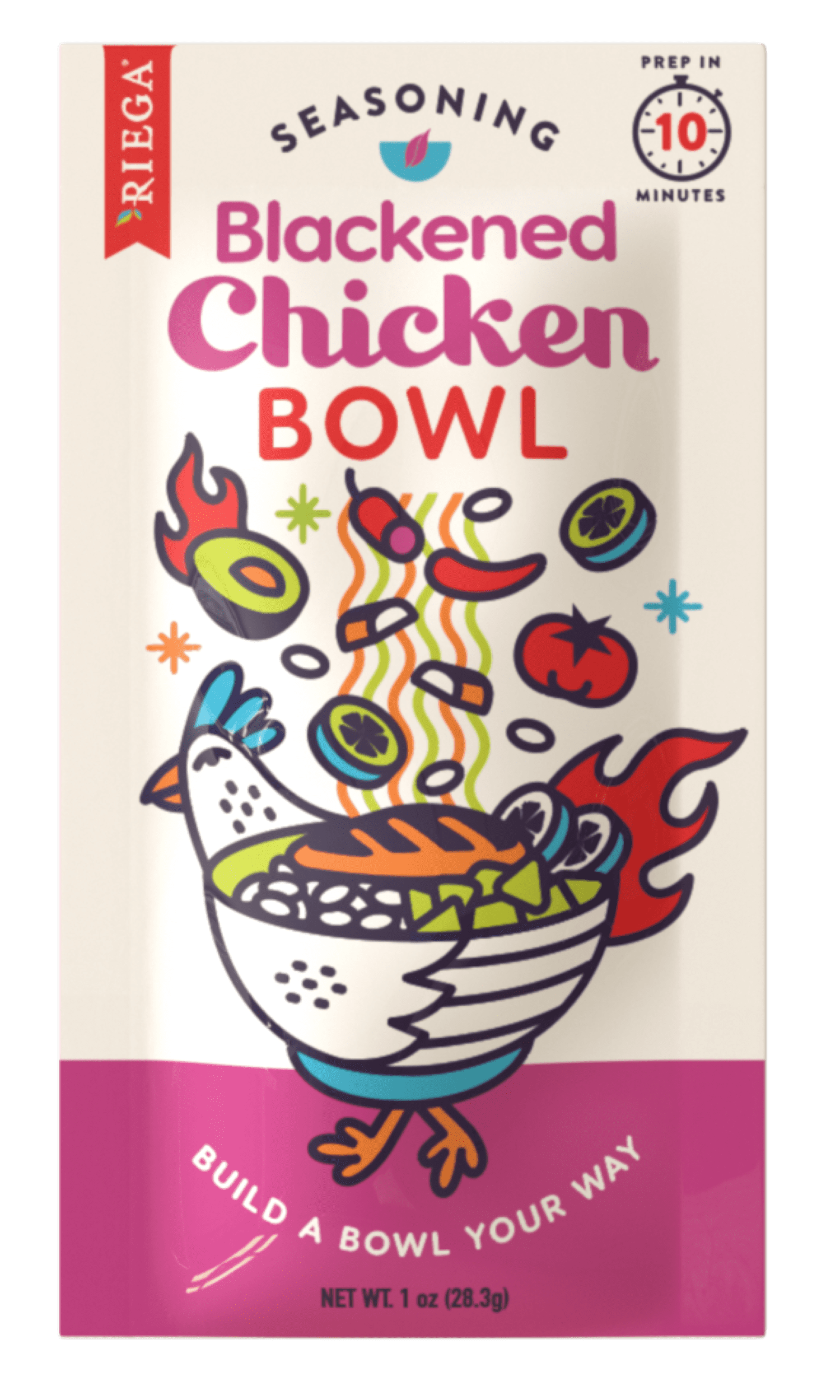 Riega Blackened Chicken Bowl Original Seasoning Mix, 8 Packets