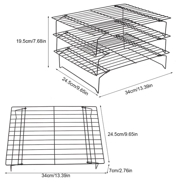 Stainless Steel Cooling Rack Nonstick Cooking Grill Tray For Biscuit Cake Bread Cake Stackable Accessories Cooling Baking Tray Cooling Racks For Baking Rack Rack