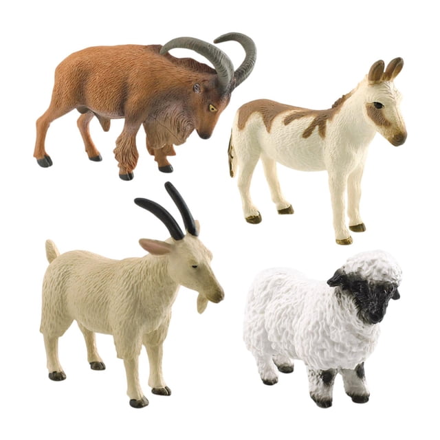 Conjunto de modelos de animales de imitación, figurita de cabras, decoración de paisaje rústico, estatuas de animales, figuras de ovejas para niños,