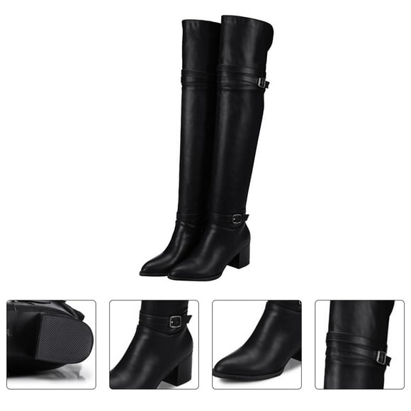 OULII 1 Pair Woman Boots Comfortable Walking Cold Wind Resistance Rubber Pu 9.6in
