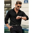 thumbnail image 2 of OALUXE Mens Dress Shirts Formal Long Sleeve Button Down Business Solid Shirt, 2 of 7