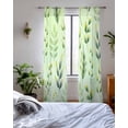 thumbnail image 3 of Green Leaves Sheer Curtains 84 Inch Length 2 Panels Set for Living Room/Bedroom, Summer Botanical Farmhouse Leaf Kitchen Curtains Grommet Semi-Sheer Curtains Drapes Voile Window Treatments 42"x84"x2, 3 of 7