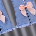 thumbnail image 6 of Diufon Girls Jeans Elastic Waist Toddler Comfortable Flare Denim Pants Solid Color Cute Bow Pant with Pockets, 6 of 9