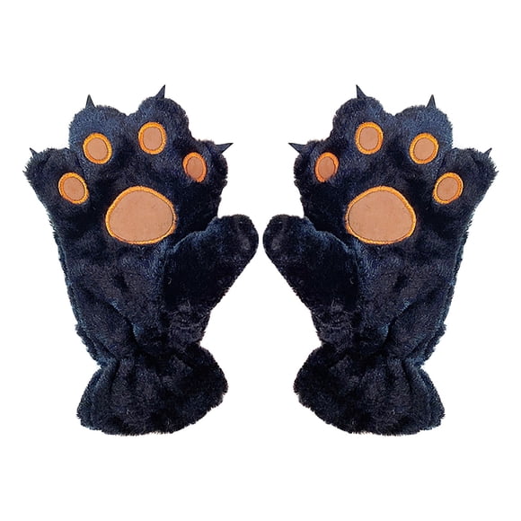 Guantes con diseño de huellas de animales, dedos completos – Diseño de palma de huella de oso para mayor calidez y protección contra el frío.