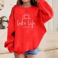thumbnail image 2 of PMVFHDE Mode Fille Sweat à Capuche & Chandails en Molleton Mode Décontractée Col Rond Sans Tête Manches Longues Imprimé Haut Rouge, 9-10 Ans, 2 of 4