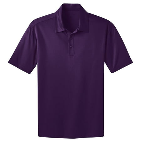 Maroon Striped Performance Polo - Port Authority Men's Durable 3-Button Placket Polo Shirt