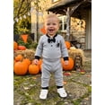 thumbnail image 4 of RUINIXCW Baby Boy Halloween Outfits Long Sleeve Spider Embroidery Romper + Pants Set, 4 of 8