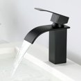 thumbnail image 1 of Grifo de lavabo de baño negro - Grifo mezclador de baño - Grifo de cascada para lavabos sólidos - Grifos de calidad (negro) JAMW Sencillez, 1 of 5