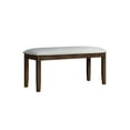 thumbnail image 4 of Home Design Oden Dining Bench, Brown/Gray, Rectangular seat, Padded cushion, Upholstered in soft gray fabric, X-shaped base, Comfortable seating, Rustic-modern style, Durable construction, 4 of 6