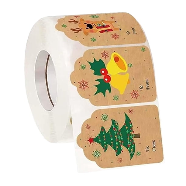 500 etiquetas adhesivas navideñas, pegatinas navideñas, regalos, decoración, manualidades, pegatinas con nombres, etiquetas de papel para regalos de Estilo A