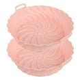 thumbnail image 2 of Hands DIY 2Pcs Air Fryer Silicone Pot Reusable Air Fryer Silicone Basket Heat Resistant Round Silicone Baking Pan Air Fryer Accessories Paper Liners Replacement for Oven Microwave, 2 of 8