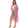 thumbnail image 4 of Women's Crochet Long Vest Boho Sleeveless Kimono Cardigan Swimwear Cover up, 4 of 6