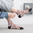 thumbnail image 2 of Rateoe Red Food Pattern Quarter Crew Socks,Toe Seamed Ankle Socks,Cotton Cushioned Breathable Athletic Crew Sports Socks, 2 of 7