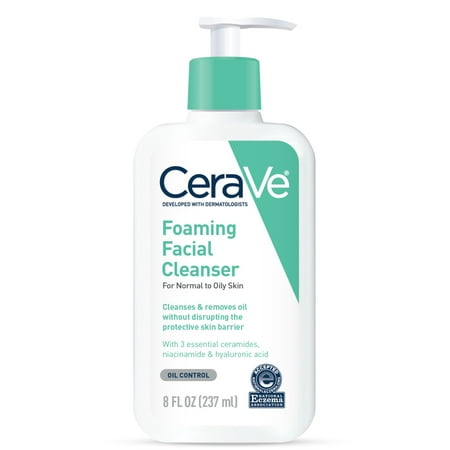CeraVe Foaming Facial Cleanser, Daily Face Wash for Normal to Oily Skin, 8 fl oz.