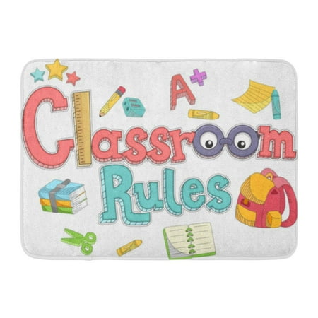 - GODPOK ABC School Featuring The Words Classroom Rules Preschool Book Rug Doormat Bath Mat 23.6x15.7 inch