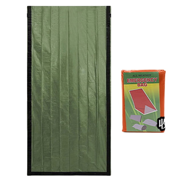 Saco Dormir Emergencia Impermeable Térmico Bivy para Acampar Al Aire Libre () Verde