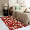 thumbnail image 3 of 3x5 Rug, Chinoiserie Rug & Home Decor - Front Door Mat Indoor Entrance, Chinese Red and Gold Rugs for Entryway, Washable Non Slip Soft Small Area Rug, Cherry Blossom Carpet & Room Decorations X-&266, 3 of 7