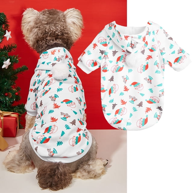 Unbranded Christmas Hooded Sweatshirt W/ Fur Ball, Gingerbread Man/Tree/Snowflake/Penguin Print, Warm, Multiple Colors, S/M/L