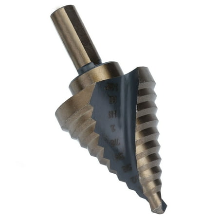 

Step Drill Bit Dark Yellow High Speed Steel 1/4in-1-3/8in Spiral Stepped Drills Bits For Professionals