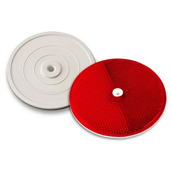 102232 3-1/4"" Red Centermount Reflector Plastic Backplate RT-90R