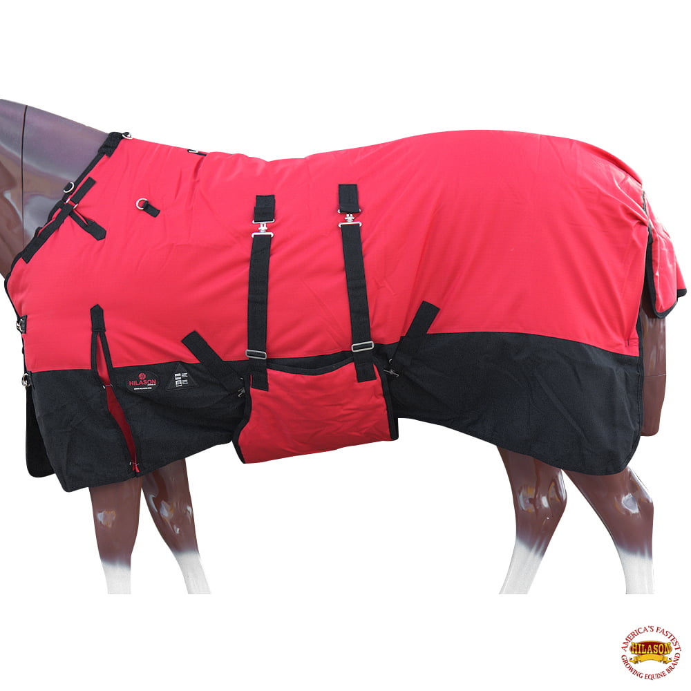 74" Hilason 1200D Winter Waterproof Poly Horse Blanket Belly Wrap Cobalt U-L-74 
