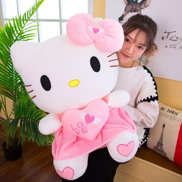24 horas de entrega listo stock grande hello kitty peluche corazón amor plushie juguetes 3 estilos regalo cumpleaños YTMM USBP Fivean unisex
