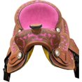 thumbnail image 5 of Resistance Miniature Western Barrel Saddle – 8 Inch Seat, Floral Tooled Design with Conchos Inlay, 5 of 7