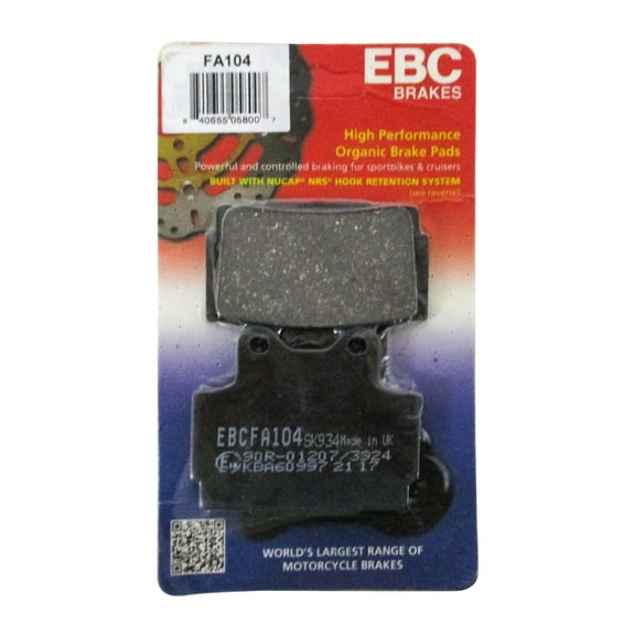 EBC Brakes High Performance Organic Disc Yamaha Motorcycle Brake Pad Set FA104