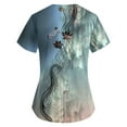 thumbnail image 3 of ADSSDQ Floral Printed Nursing Scrubs Shirts for Women 2024 New Fun Medical Plus Size Scrub Tops with Pockets Mint Green 5XL, 3 of 3