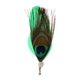 thumbnail image 2 of Men Handmade Colorful Feather Brooch Wedding Bouquet Lapel Pin Brooches Green, 2 of 8