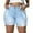 Light Blue-027, variant on Womens Plus Size Jean Shorts Stretchy High Waisted Distressed Fold Hem Denim Shorts Gray 24W