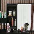 thumbnail image 3 of KULAGAGA Vanity Desk with Mirror, Makeup Vanity with 4 Drawers Chest and Shelves, Vanity Table with Cushioned Stool for Bedroom, Black, 3 of 8