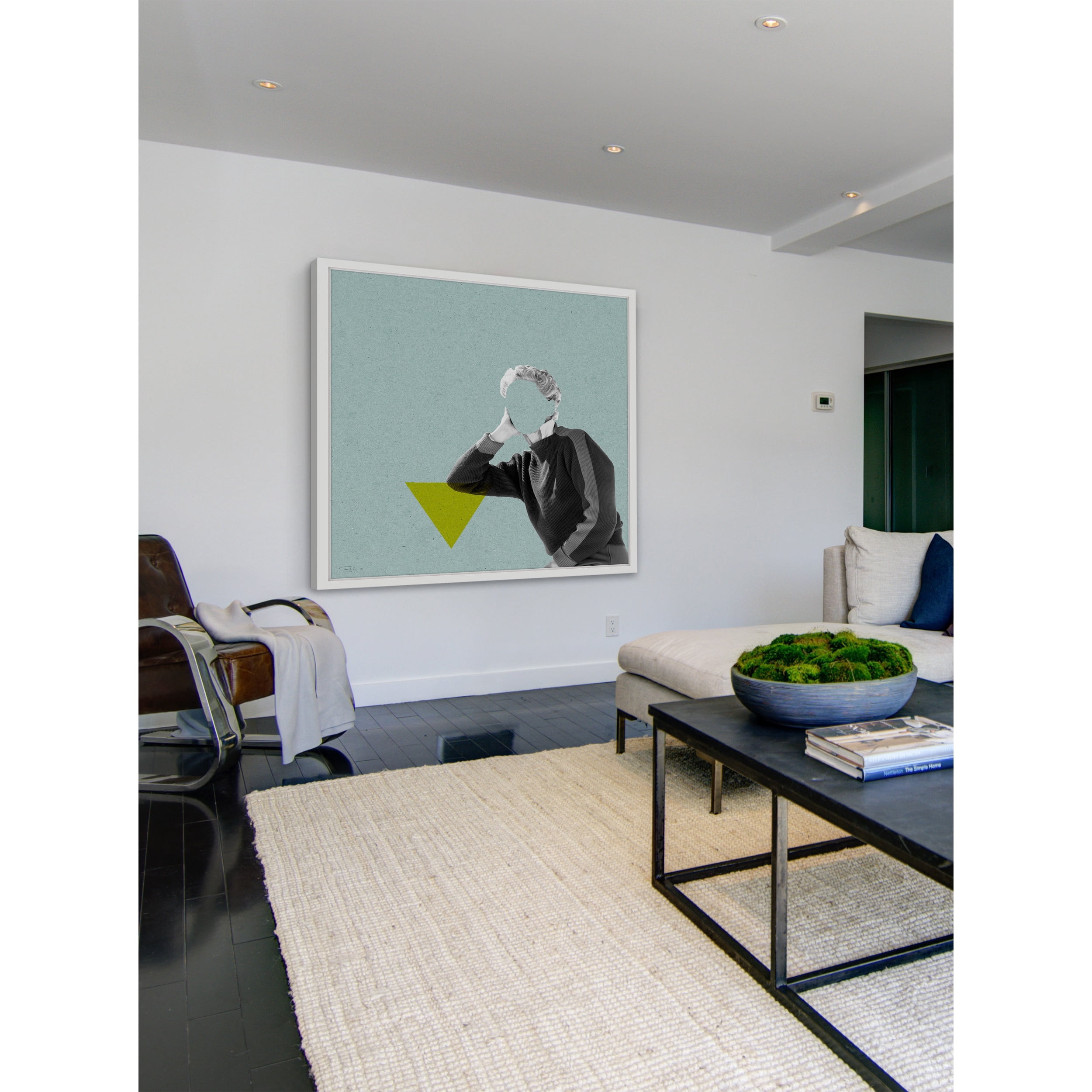 Marmont Hill "No Face Azul I" by Bengoa Vazquez Framed Painting Print