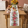 thumbnail image 2 of Christmas Poinsettia Table Runner 60 Inches Long Farmhouse Dress Scarves, Xmas Cardinal Pine Cone Branches Dining Tablerunner for Coffee Table/Kitchen Island/Party Décor, 13" x 60", 2 of 8