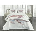 thumbnail image 3 of Ambesonne Turtle Quilted Bedspread Set 3 Pcs, Watercolor Soft Art, Queen Size, Pink Fuchsia Purple, 3 of 5