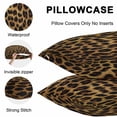 thumbnail image 5 of Throw Pillow Covers 18x18 Inch Set of 2, Leopard Waterproof Outdoor Pillow Covers, Brown Vintage Leopard Print Decorative Cushion Pillowcases for Couch, Sofa, Bed, Garden, Patio, 5 of 9