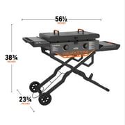 Blackstone Adventure Ready Outdoor Griddle, 2-Burner 28 Propane Flat Top Grill with Flex-fold Legs, Gray