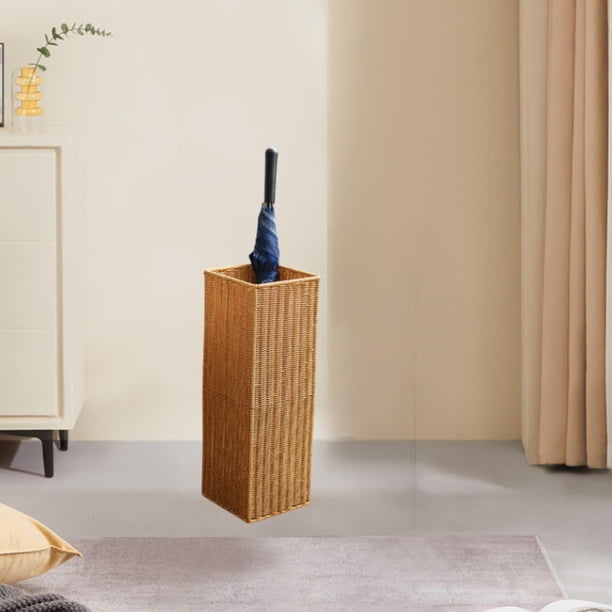 Soporte de de ratán artificial Piso de los de alguacero resistente Bin de almacenamiento de bastón portátil versátil para la oficina 58 cm x 20 cm x 20 cm
