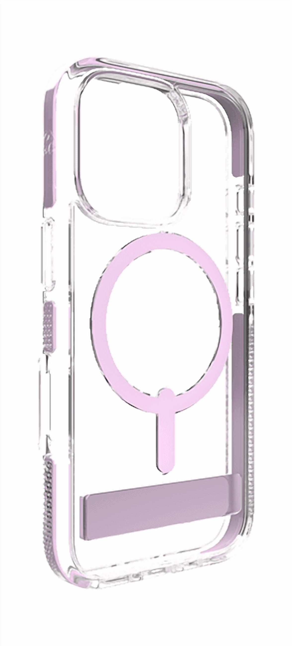 Zagg Piccadilly Snap Case with MagSafe + Kickstand for iPhone 16 Pro Max, Clear Light Pink