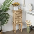thumbnail image 4 of Sfugno Jewelry Armoire,Standing Jewelry Cabinet with 7 Drawers,2 Side Doors and Top Flip Makeup Mirror,Rustic Brown, 4 of 10